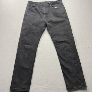 Levi's 505 Jeans Mens Size 36x32 Black Regular Straight All Cotton Denim Dark